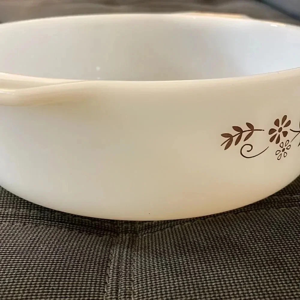 Vintage deep dish with brown flower pattern - Picture 4 of 4